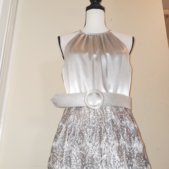 Kristen Davis sleeveless Silver Dress Size 12 - Picture 13 of 13